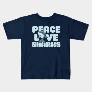 Peace love SHARKS Kids T-Shirt